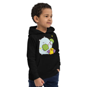 eco hoodie blue bear yellow duck dancing